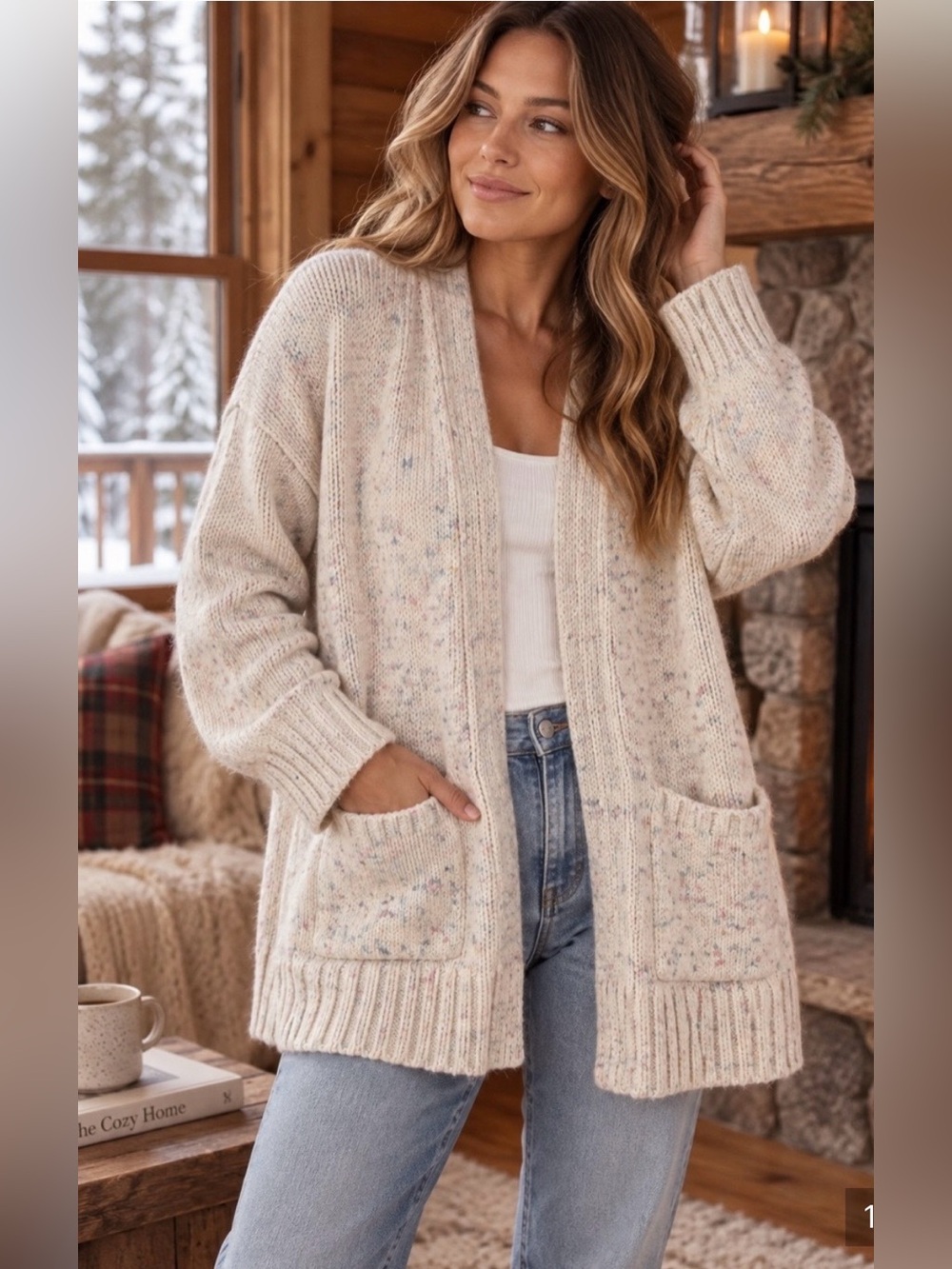 GAP merino wool alpaca confetti speckled cardigan, size M, NWOT
